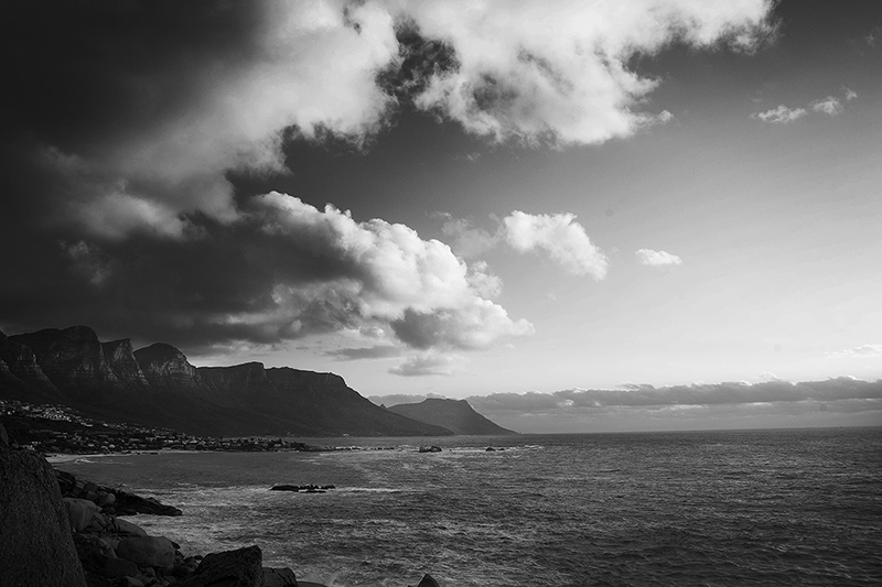 Cape Town Sunset in Black and White